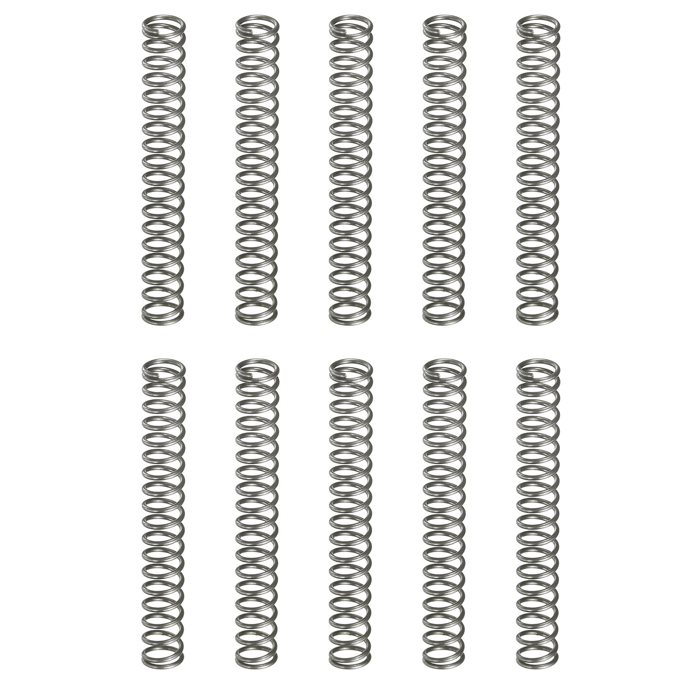 Uxcell 10Pcs Compression Spring, 4mm OD 0.5mm Wire Size 30mm Free ...