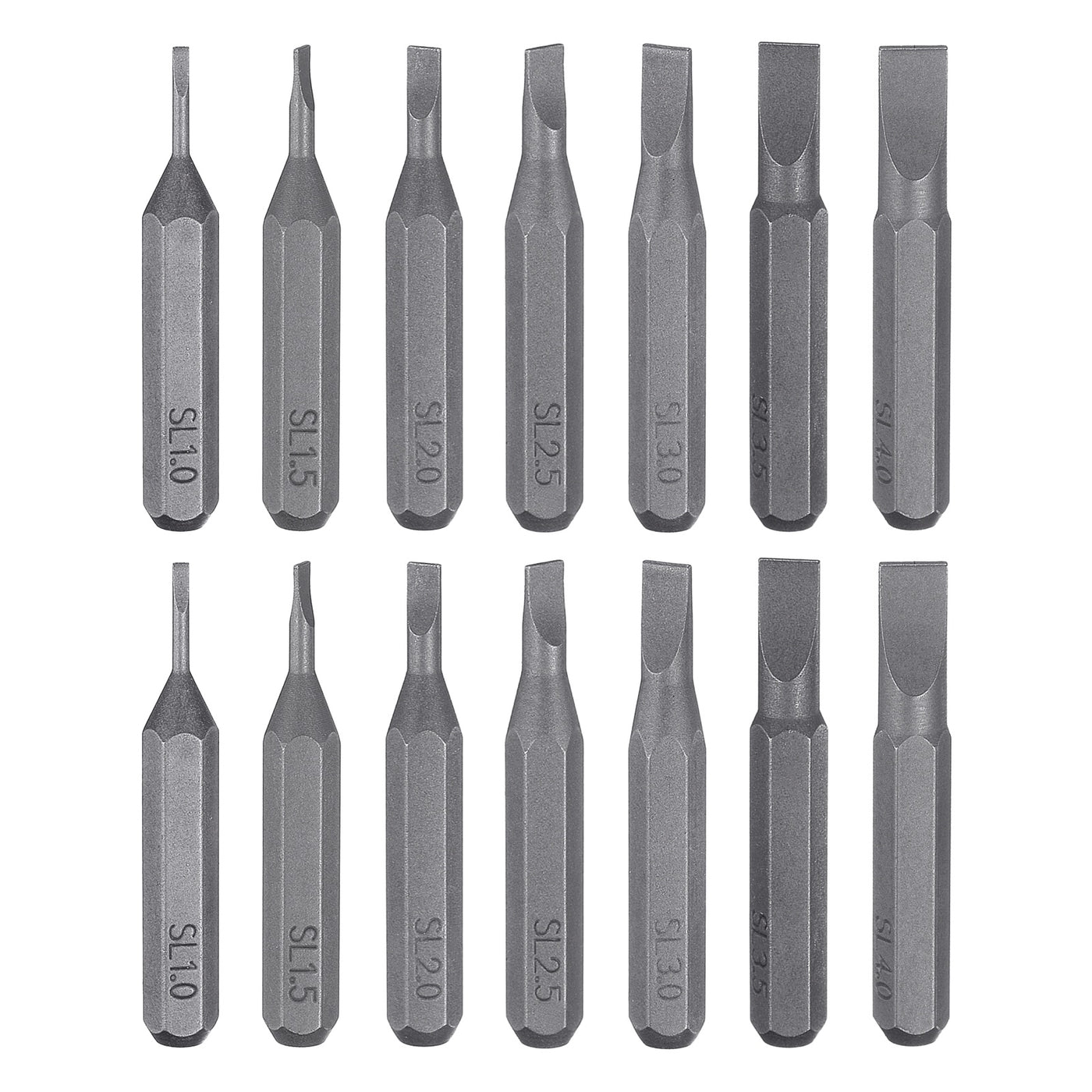 14pcs Screwdriver Bit Set SL1.0-SL4.0 28mm Magnetic Slotted Drill Bits ...