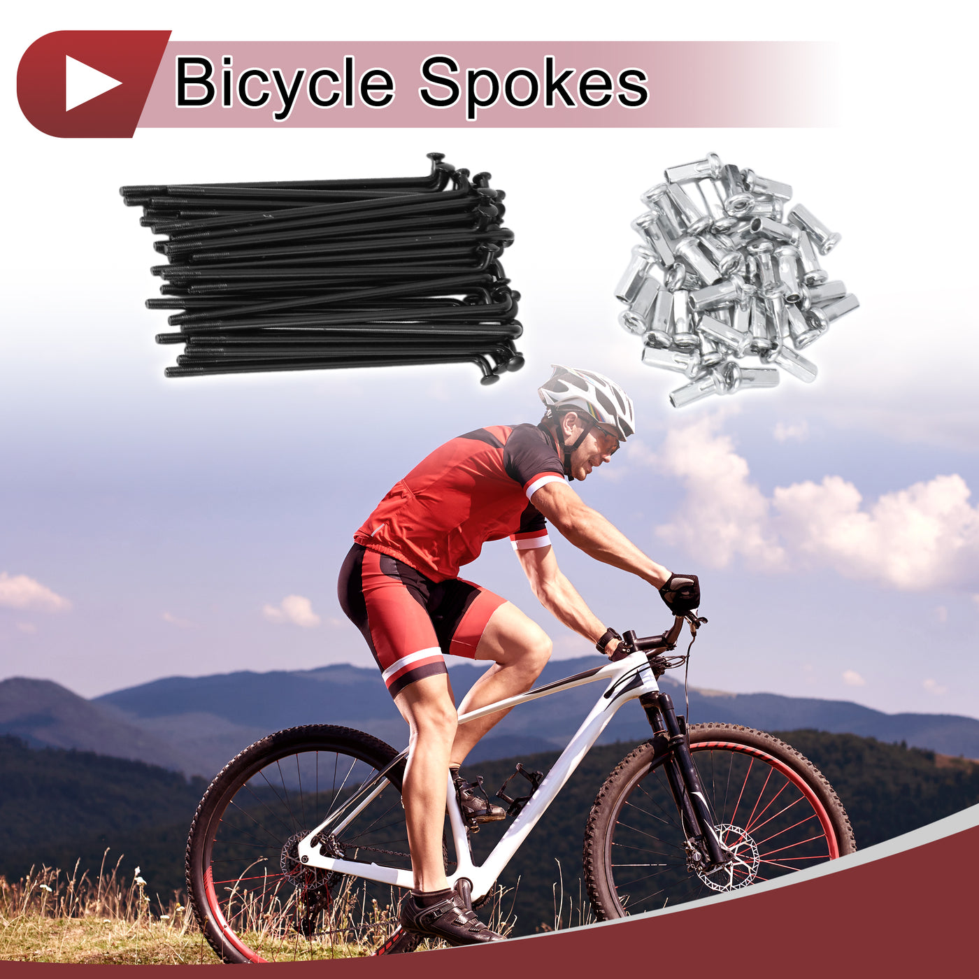 VekAuto 36 Set 12G Rayons De Vélo 223mm Rayons De Roue De