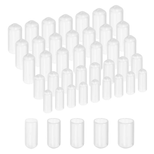 Uxcell 40pcs Round Rubber End Caps 3/32" 1/8" 5/32" 1/4" Black Vinyl