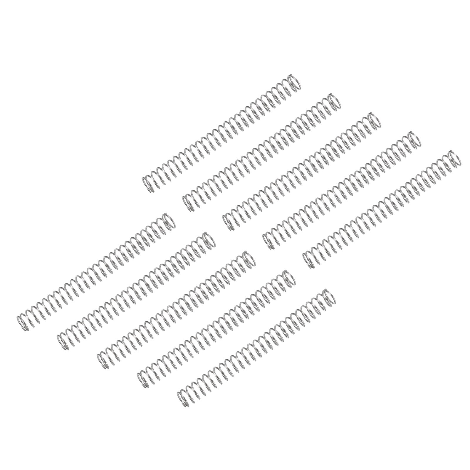 Uxcell 10Pcs Compression Spring, 4mm OD 0.4mm Wire 40mm Length, Silver ...