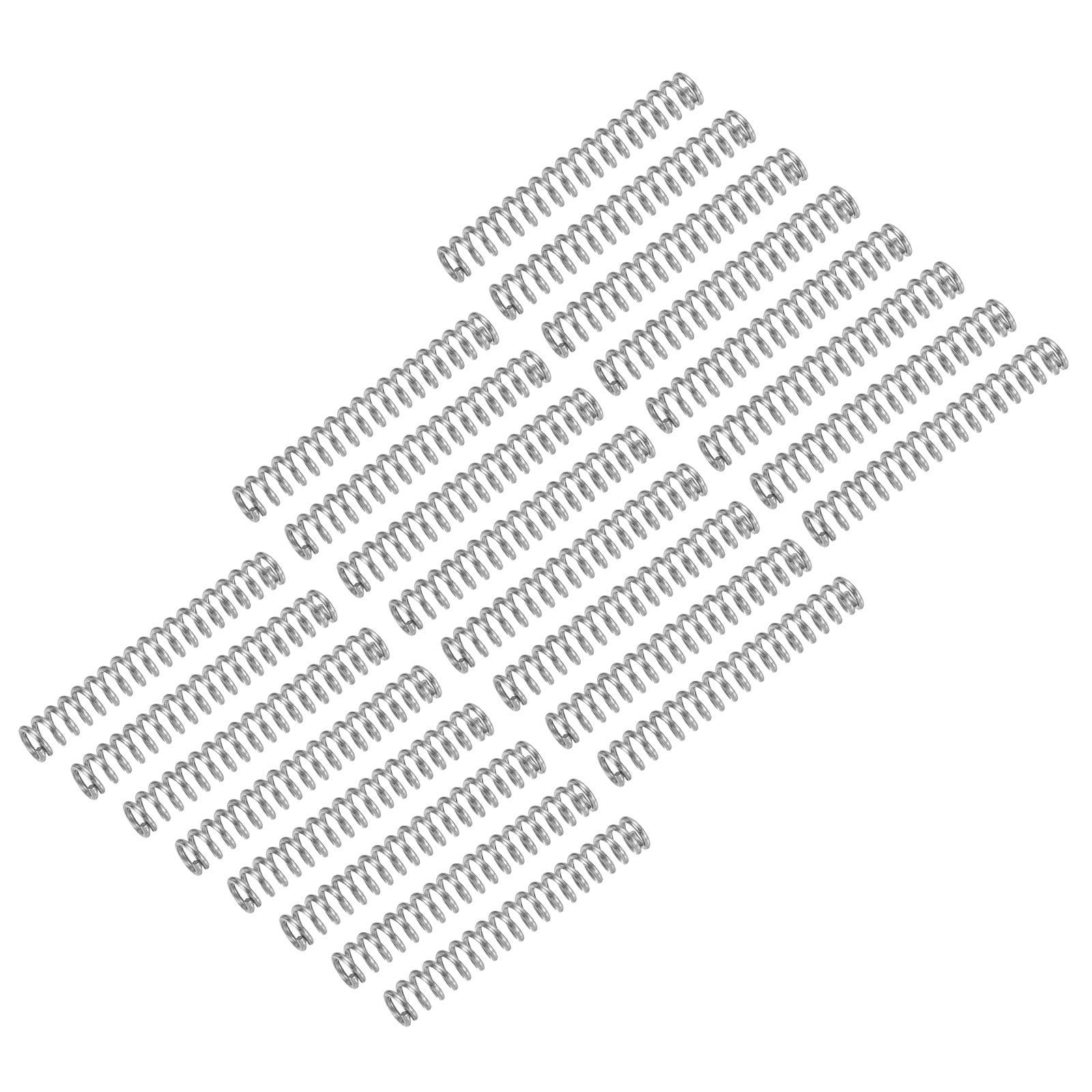 Uxcell 25Pcs Compression Spring, 6mm OD 1mm Wire 45mm Length, Silver ...