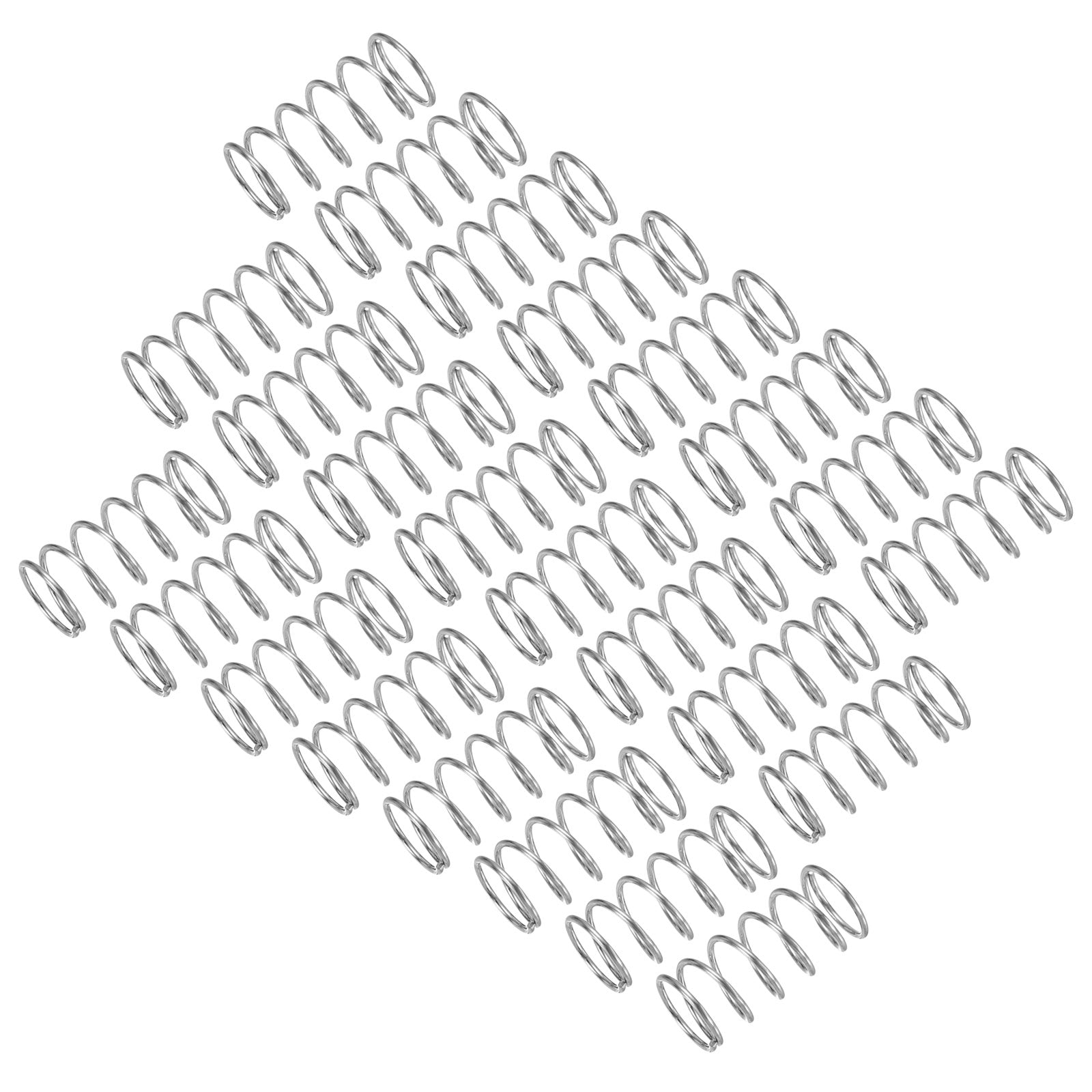 Uxcell 25Pcs Compression Spring, 7mm OD 0.6mm Wire 15mm Length, Silver ...