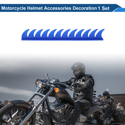Motorcycle Helmet Accessories Decoration Blue Plastic PU Glue 1 Set