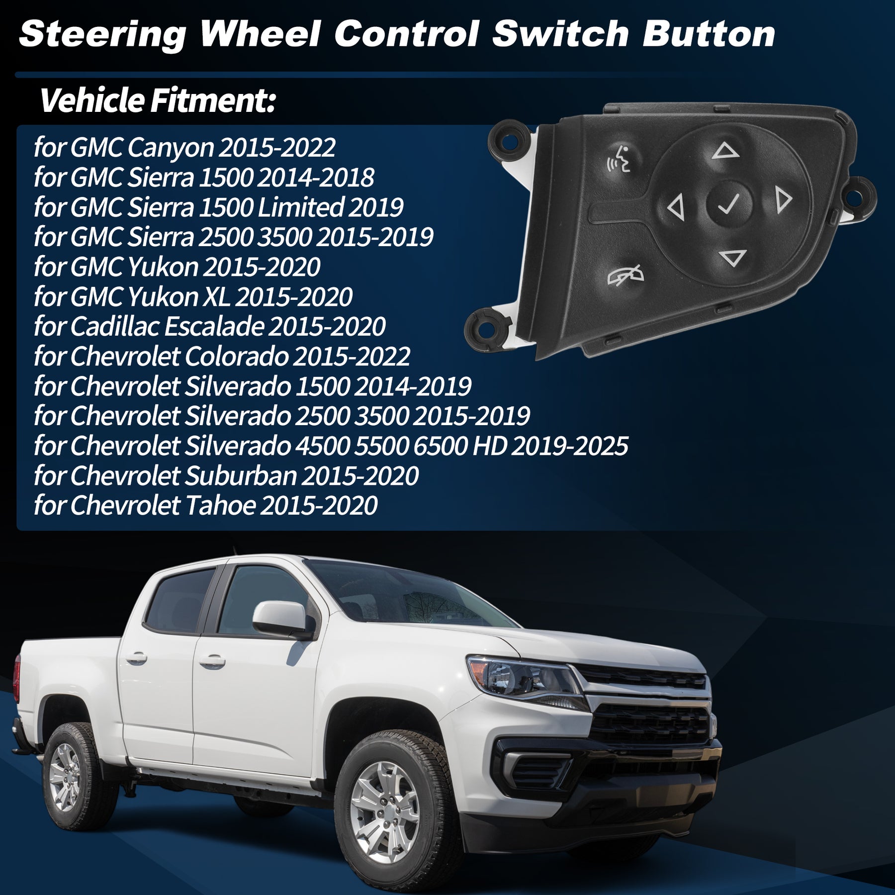 Right Steering Wheel Audio Phone Control Switch for Silverado Sierra No ...