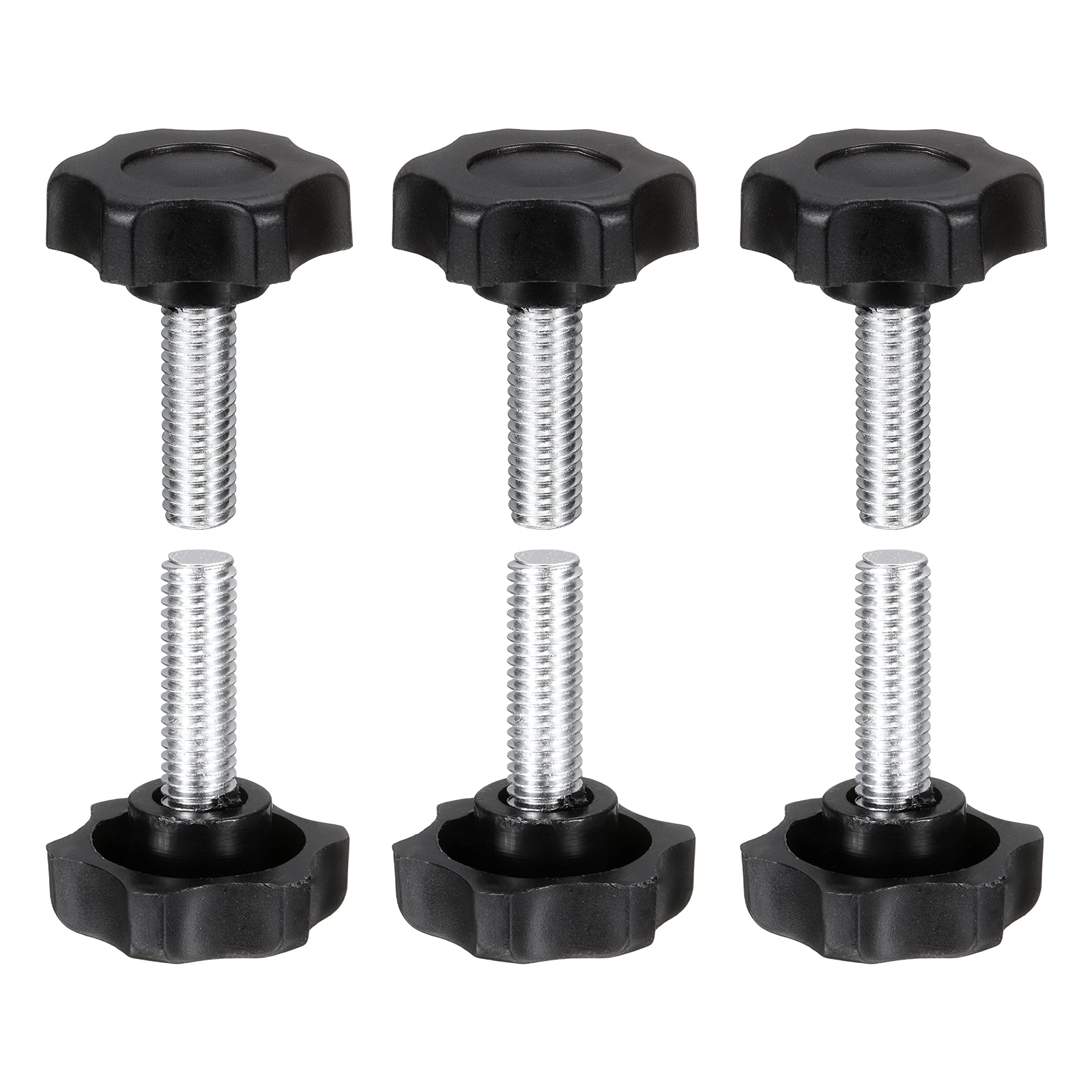 6 Pcs M8 x 25mm Male Thread Star Knobs Handles Hand Clamping Screws ...