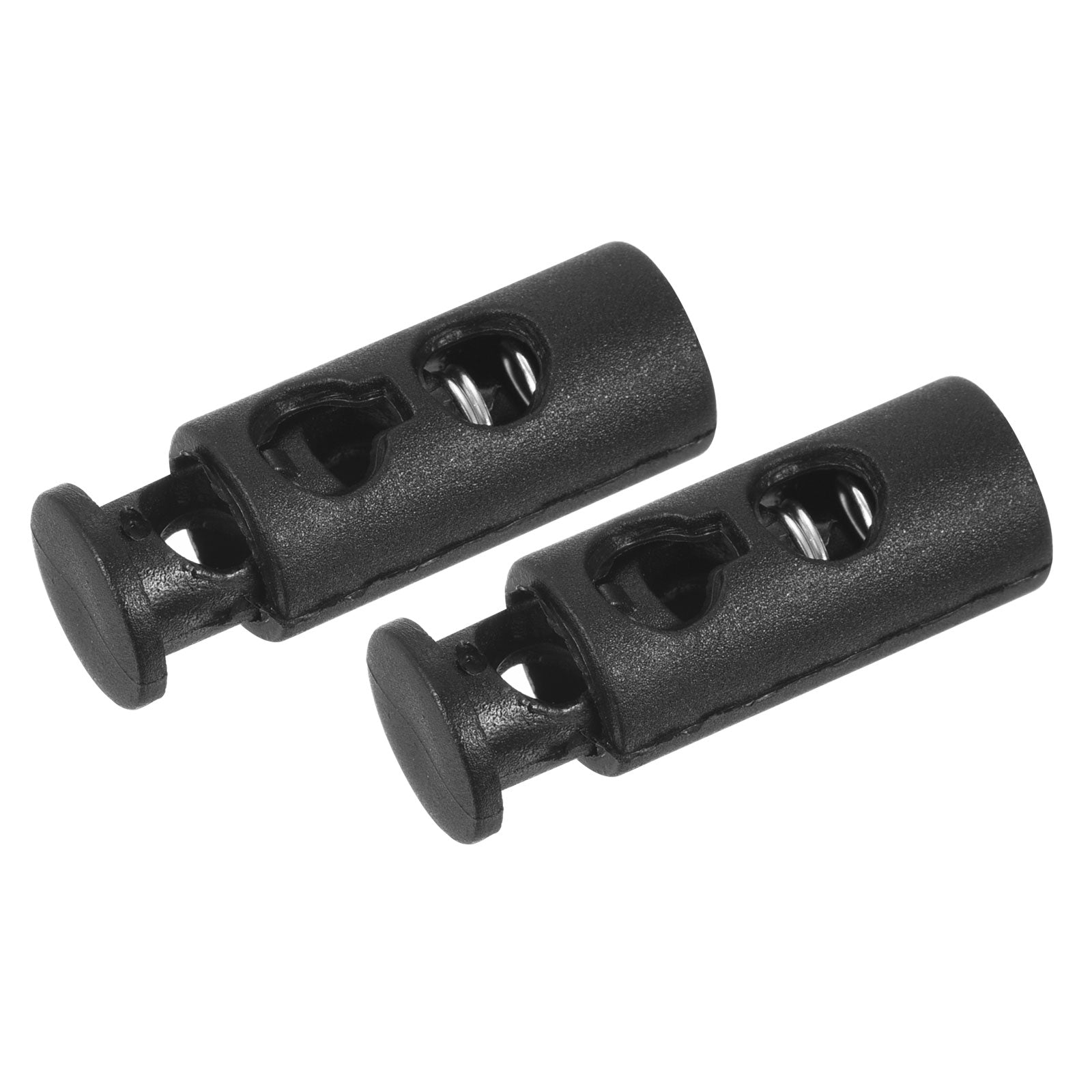 6Pack Spring Cord Locks Plastic Double Hole Clips Stopper Rope Black ...