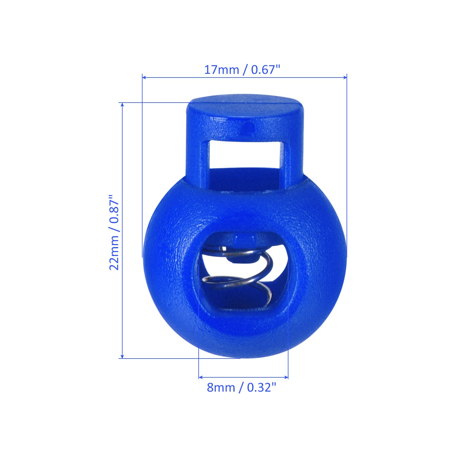 30 Pack Plastic Spring Cord Locks - Single Hole Ball Spring Toggle ...