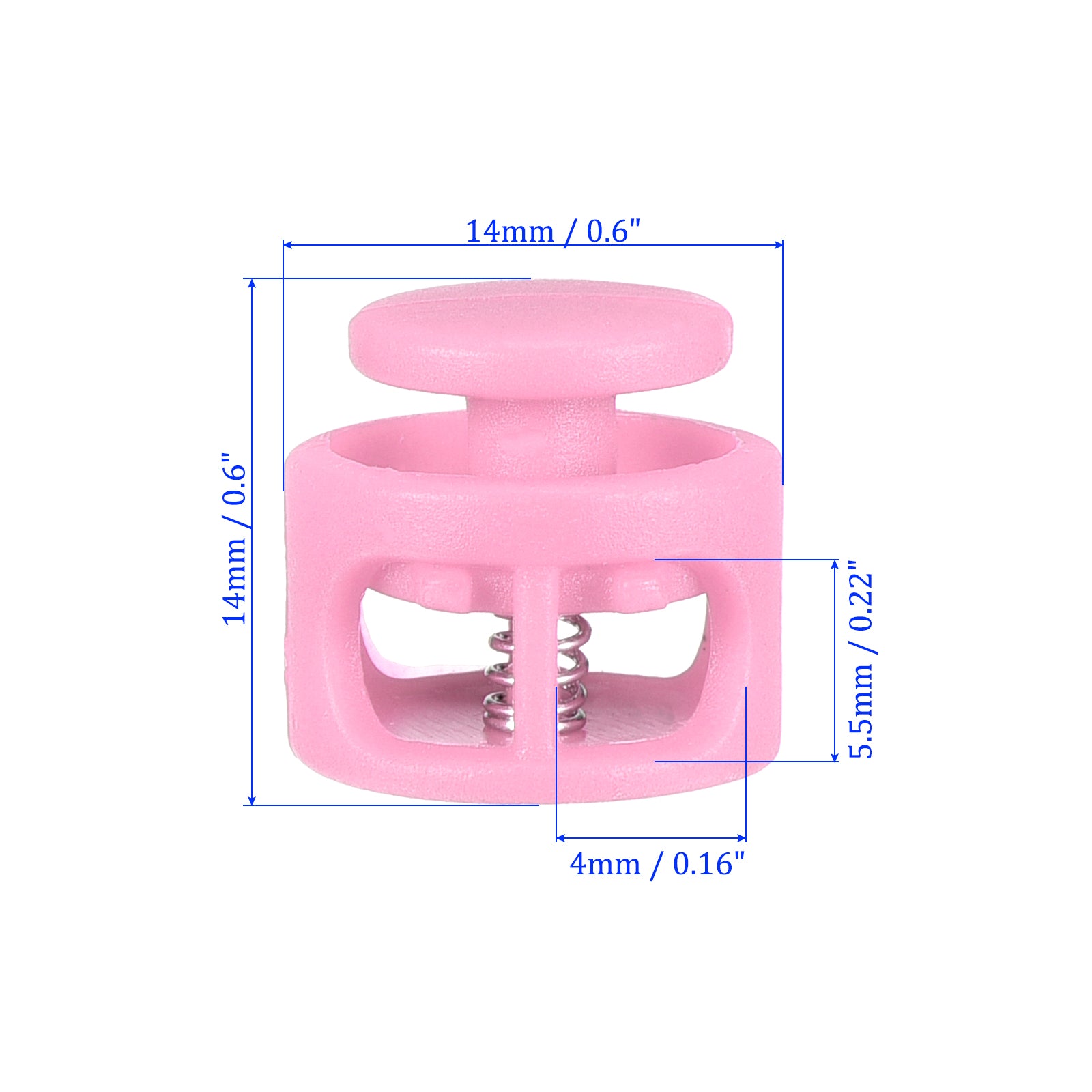16 Pack Plastic Spring Cord Locks - Round Shape Stopper Fastener Spring ...