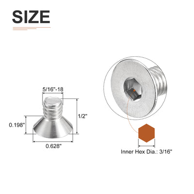 Harfington Head Socket Cap Screws, 304 Stainless Steel Hex Screw