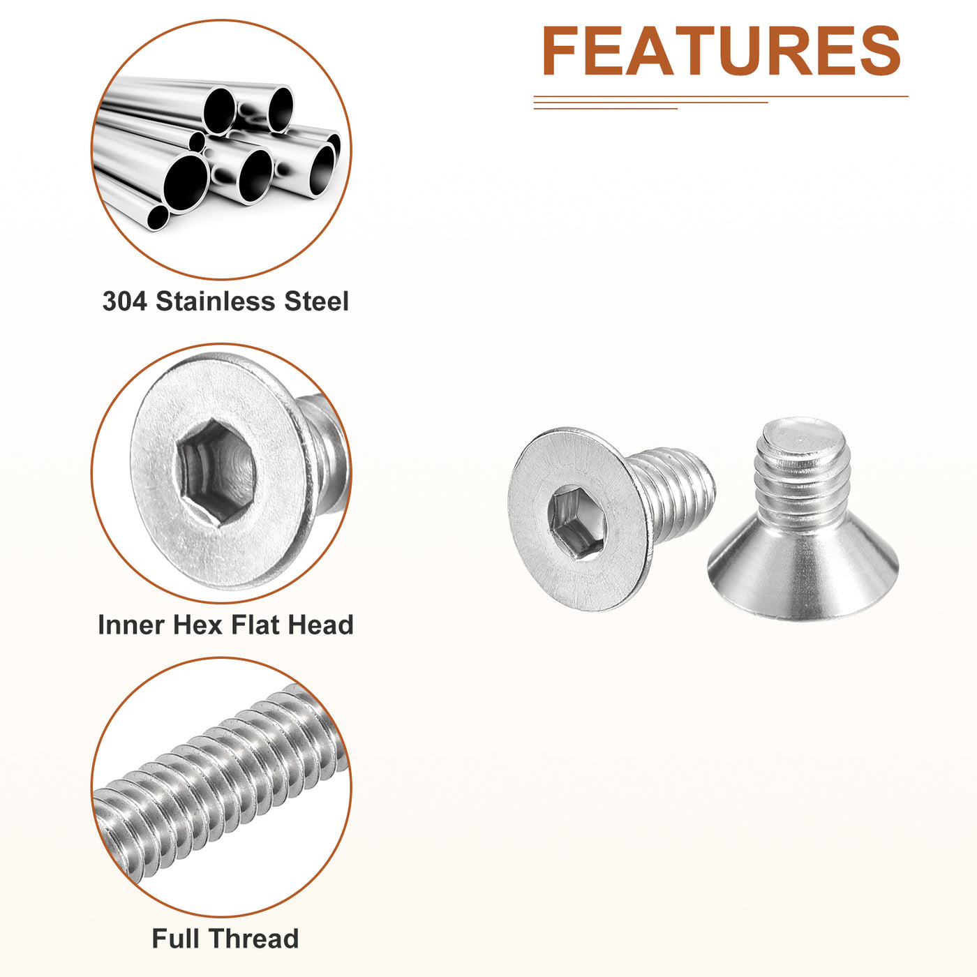Harfington Head Socket Cap Screws, 304 Stainless Steel Hex Screw