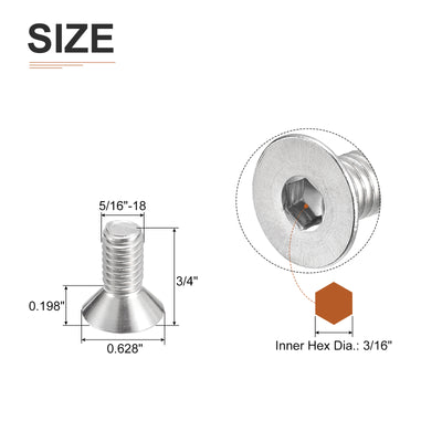 Harfington Head Socket Cap Screws, 304 Stainless Steel Hex Screw