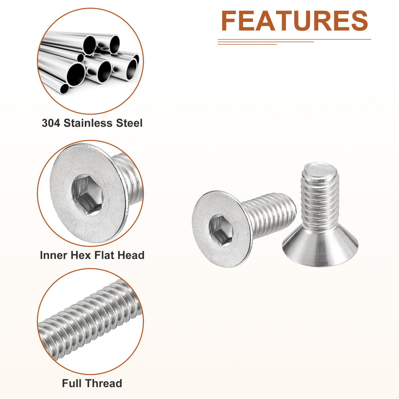 Harfington Head Socket Cap Screws, 304 Stainless Steel Hex Screw