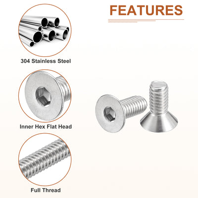 Harfington Head Socket Cap Screws, 304 Stainless Steel Hex Screw