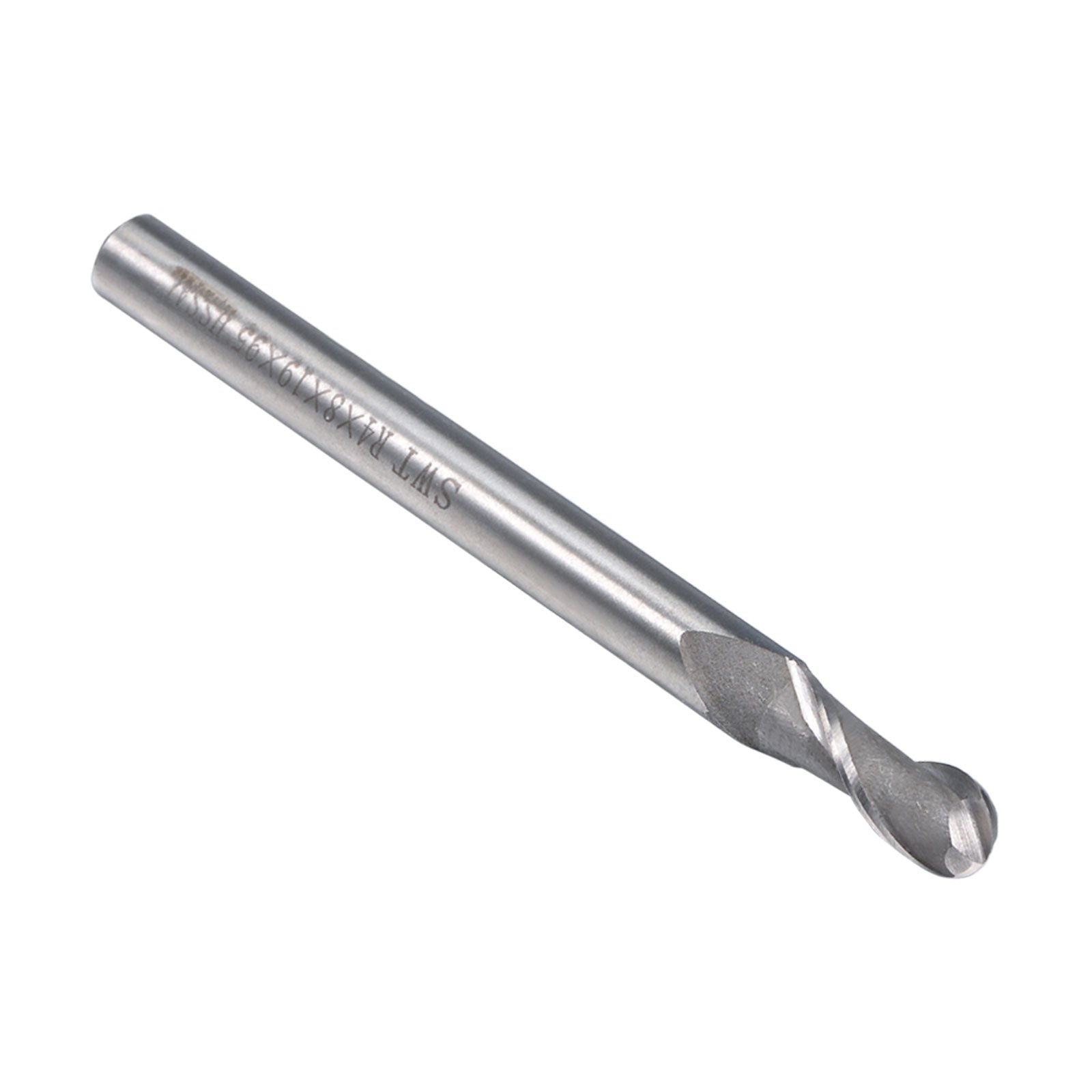 Ball Nose End Mill CNC Router Bit 2 Flute Spiral Tool, R4 x 8 x 19 x ...