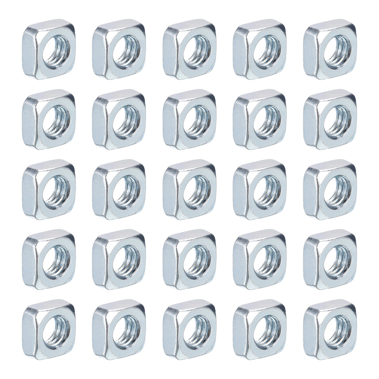 Uxcell Square Nuts, Carbon Steel Zinc Plated Coarse Thread Square Nuts ...