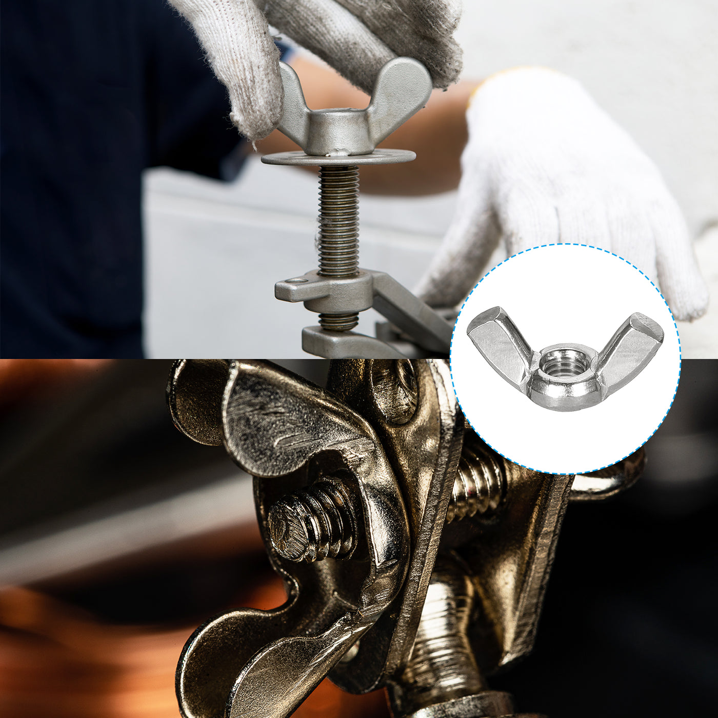 304 Stainless Steel Butterfly Wing Head Bolt With Wing Nut - Buy