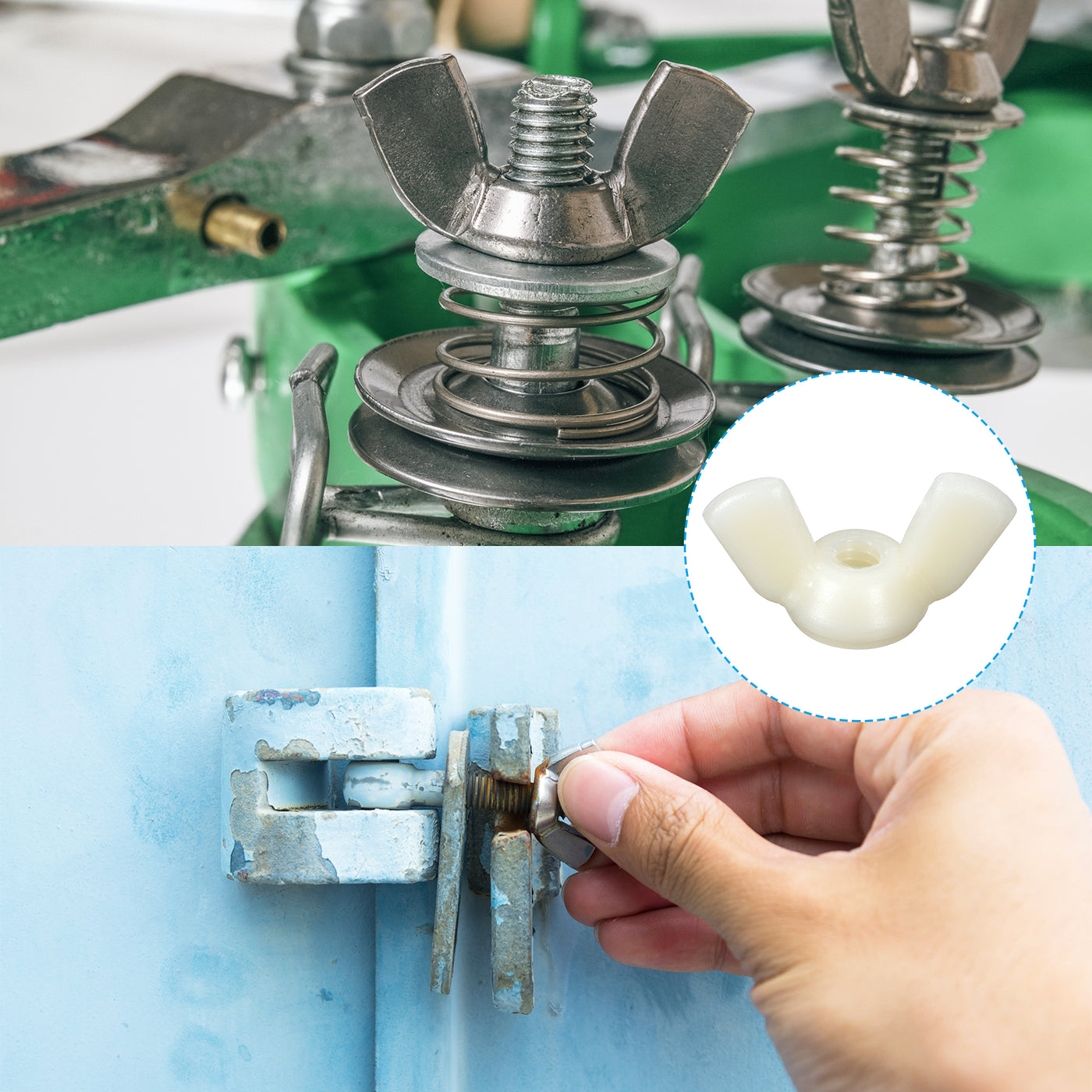 Uxcell Wing Nut Nylon Butterfly Wing Nut Fasteners Parts Hand Twist ...