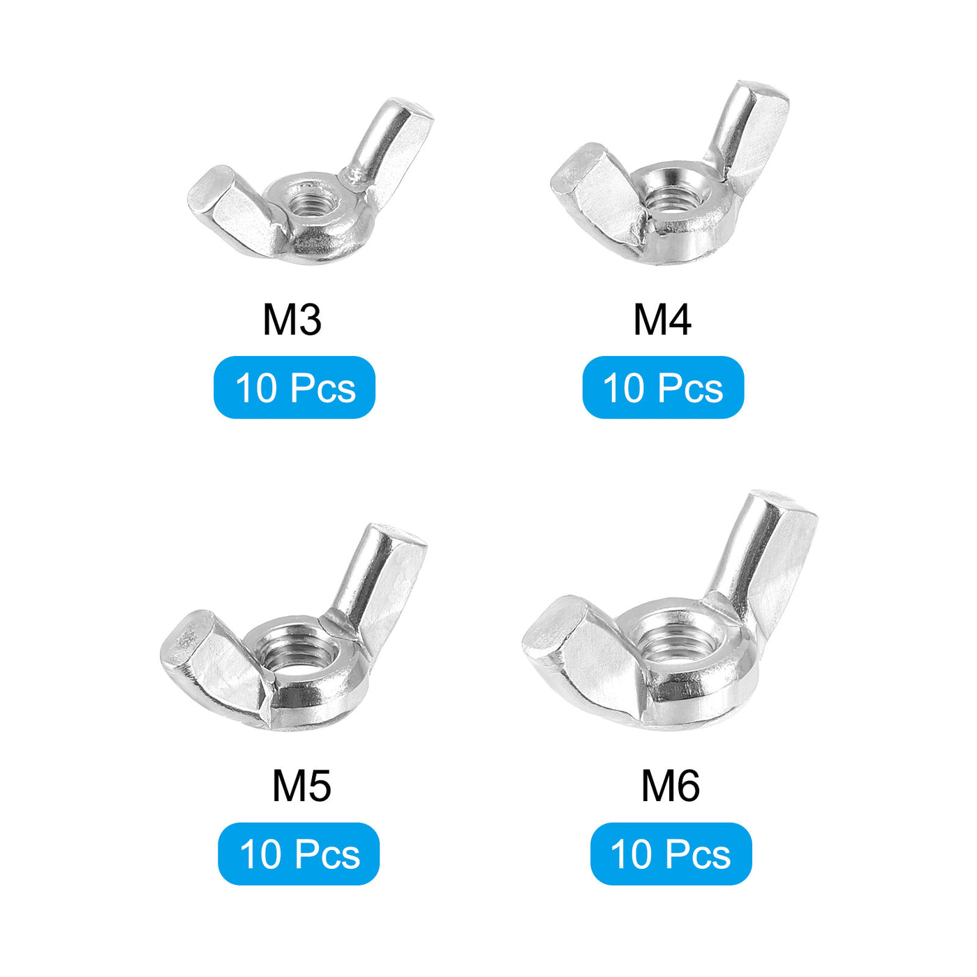 20Pcs 5/16 Butterfly Wing Nuts - Zinc Plated Fasteners For Easy Hand Tightening