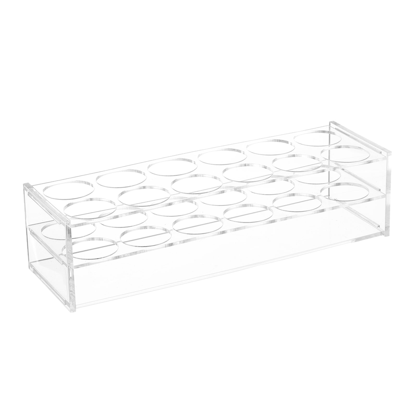 40mm Round Hole 12 Holes Acrylic Test Tube Rack, Clear | Harfington