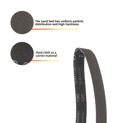 Harfington 18pcs 1.5 x 30" Sanding Belts 60/80/120/240/400/1000 Grit Silicon Carbide