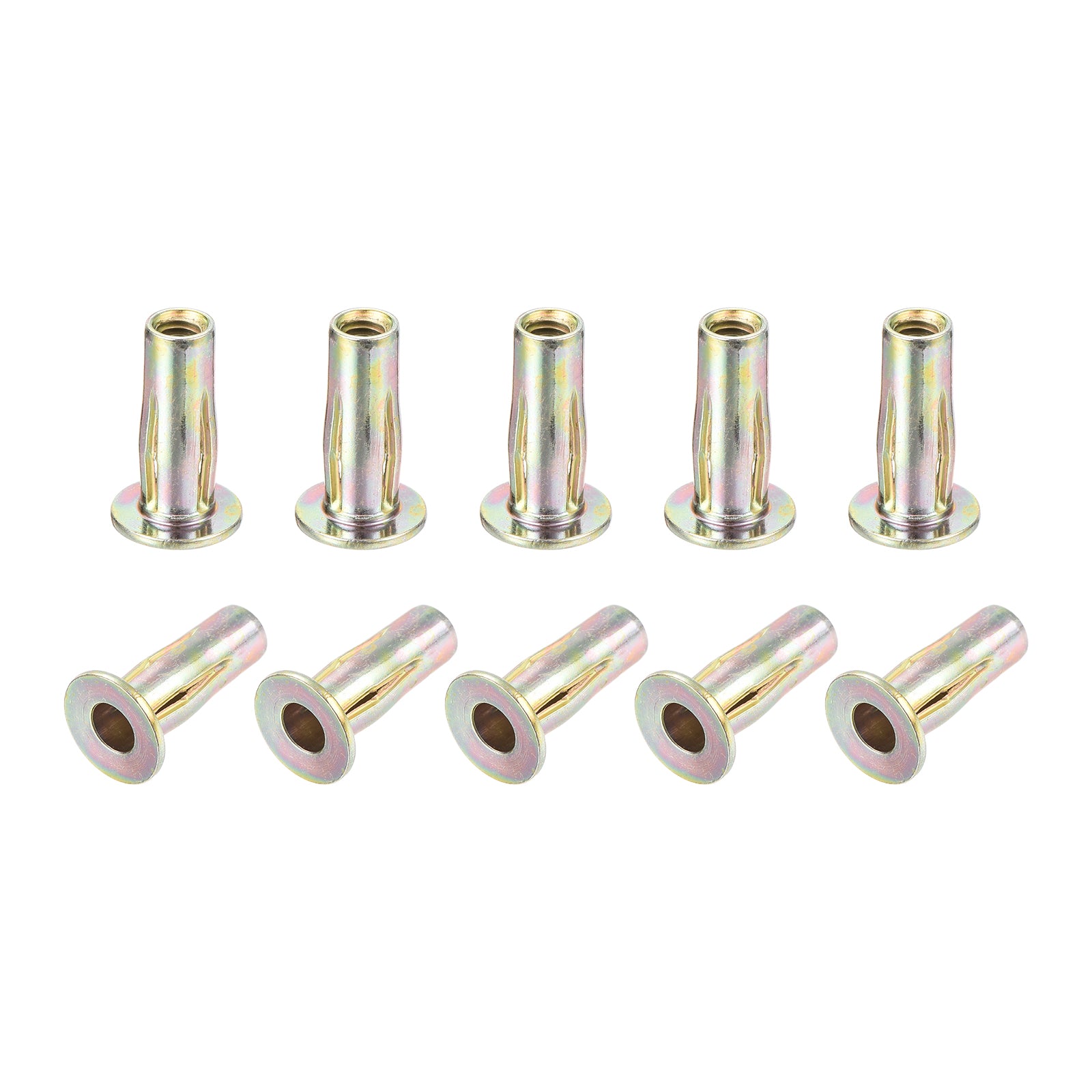 Uxcell Multi-Grip Rivet Nut Flat Head Carbon Steel Pre-Bulbed Shank ...