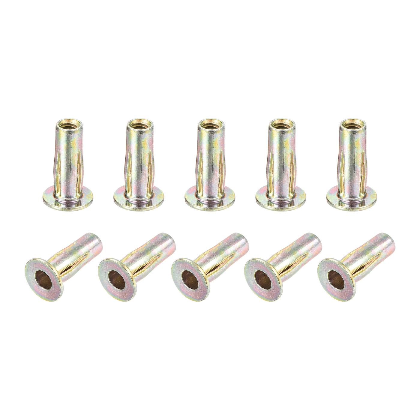 Uxcell M6 Carbon Steel Rivet-Nuts - 30Pcs Pre-Bulbed Threaded Insert Nuts Zinc-Plated