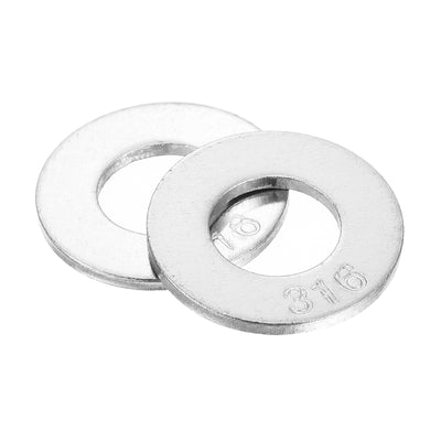 Harfington Uxcell 316 Stainless Steel Flat Washer for Bolt Screw, Factories Repair, Kitchens, Shops, and Outdoor Constructions