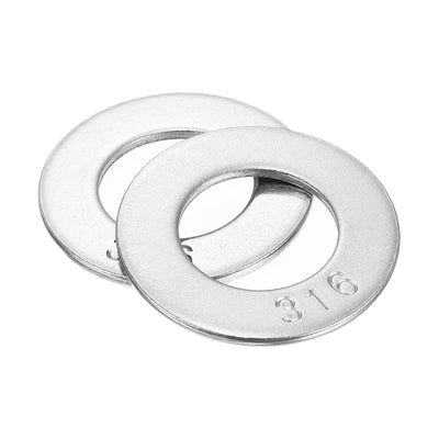 Harfington Uxcell 316 Stainless Steel Flat Washer for Bolt Screw, Factories Repair, Kitchens, Shops, and Outdoor Constructions