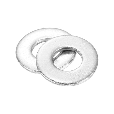 Harfington Uxcell 316 Stainless Steel Flat Washer for Bolt Screw, Factories Repair, Kitchens, Shops, and Outdoor Constructions