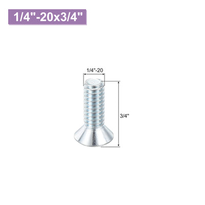 Harfington Uxcell 15 Pcs Carbon Steel Phillips Bolts Cross Head Screws 1/4"-20x3/4" Thread