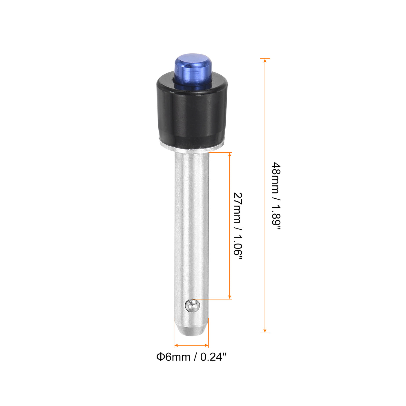 Diameter:6mm/0.24" Quick Release Pin , Stainless Steel 304 Ball