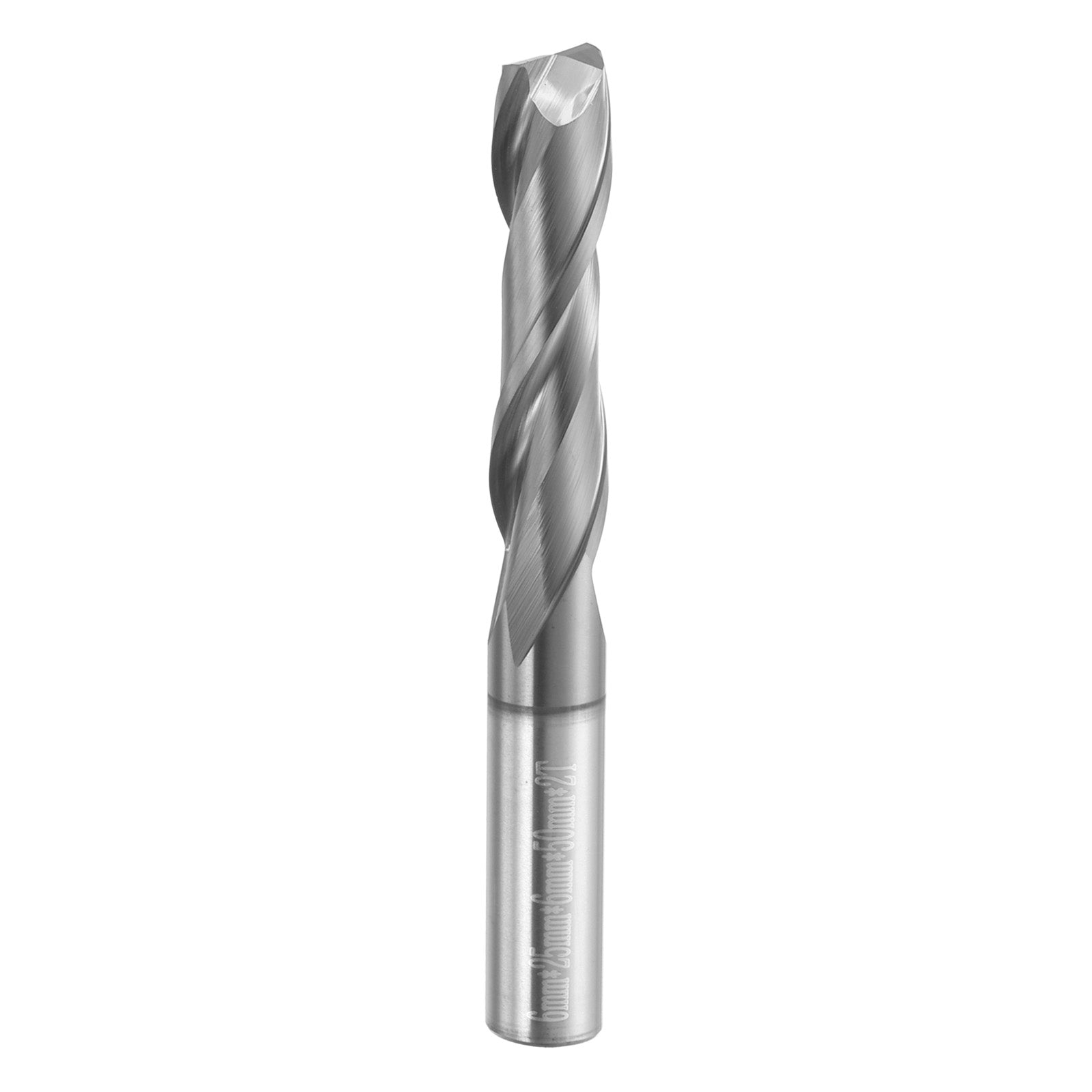 Spiral Router Bit 6mmx6mmx25mmx50mm AITiN Coat 2 Flutes 30 Degree Helix ...