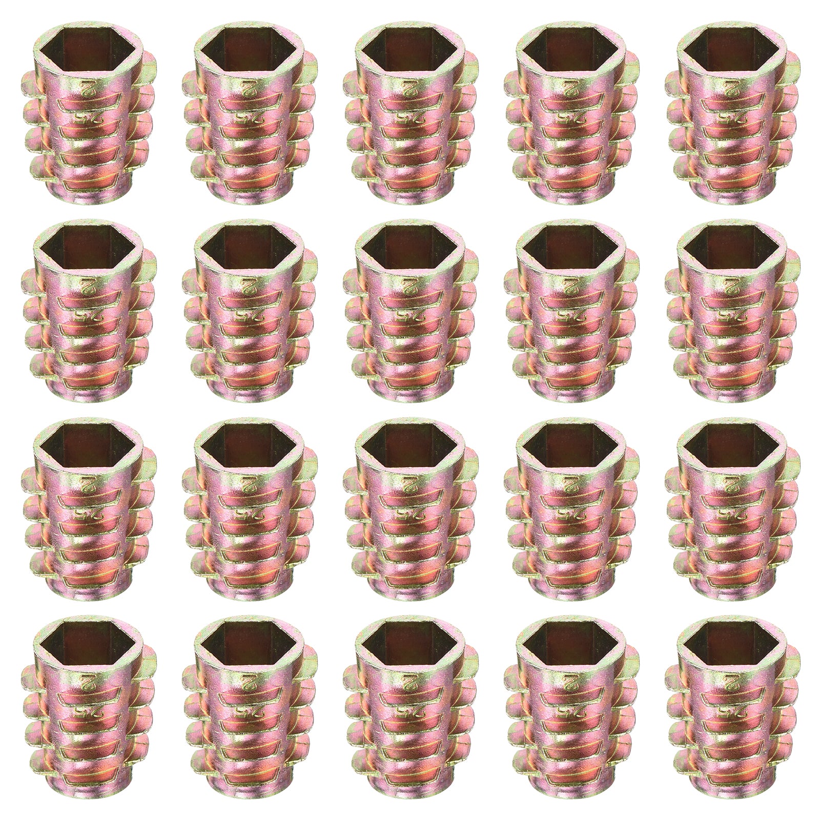 Uxcell 30Pcs Hex Threaded Inserts, M10-1.5x20 Zinc Alloy Hex-Flush ...