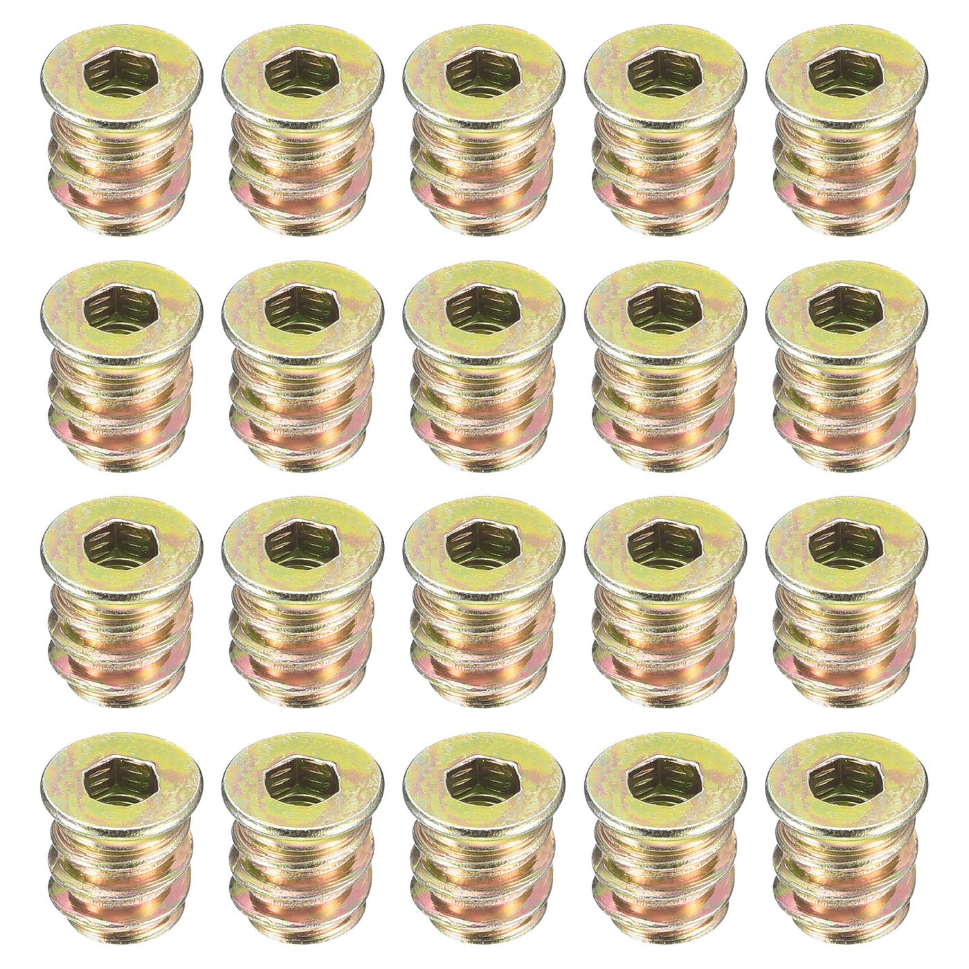 Uxcell Threaded Inserts, Zinc Plated Carbon Steel Hex Socket Drive ...