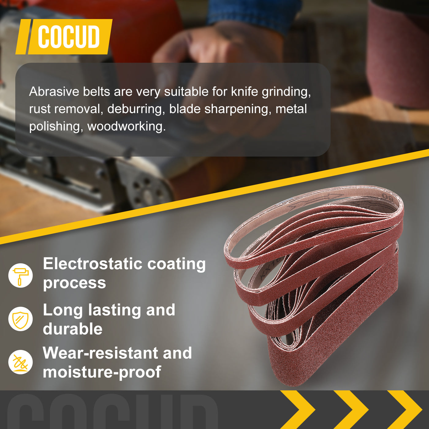 6 x 48 Inch Sanding Belt,2 Pcs 80 Grit Knife Sharpener Belts Work ...