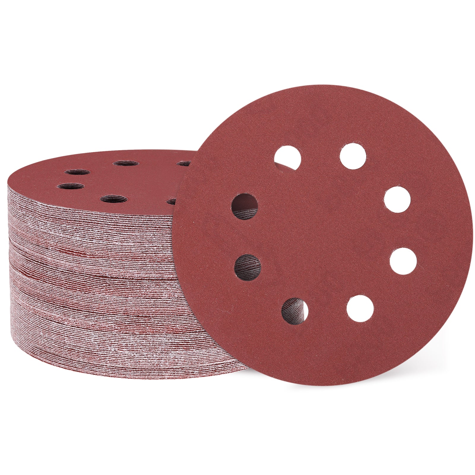 100 Pcs 5 Inch Sanding Disc 8 Hole 600 Grit Hook and Loop Sandpaper ...