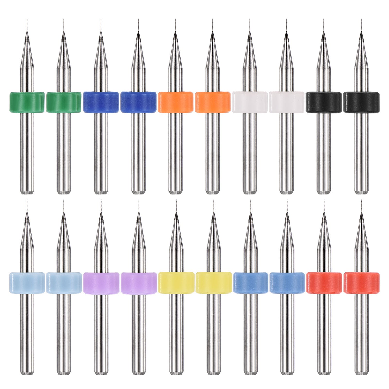 HARFINGTON 20-Pack Micro PCB Drill Bits – 0.15mm (0.0059") Tungsten Carbide, 1/8 Shank, For Circuit Boards & CNC Engraving
