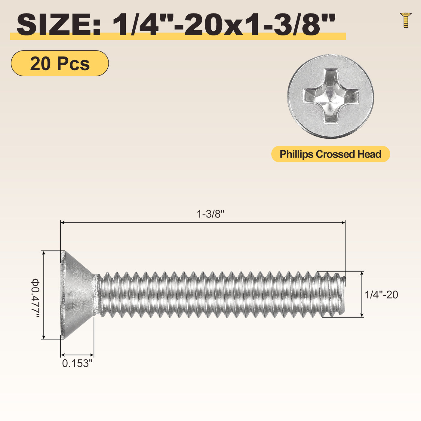 Viti Inox Confezione 20 Viti Per Macchina A Testa Di Riempimento Inox 18-8 - Misura #10-24 X 3/4 Pollici Viti Testa Riempimento Scanalate
