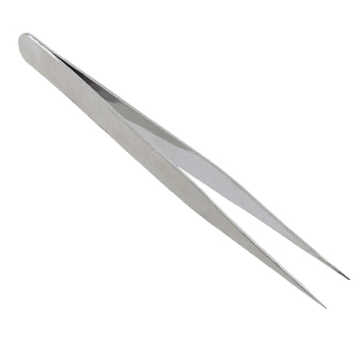 uxcell Uxcell TS-10 Silver Tone 12cm Length Pointy Tip Straight Tweezers