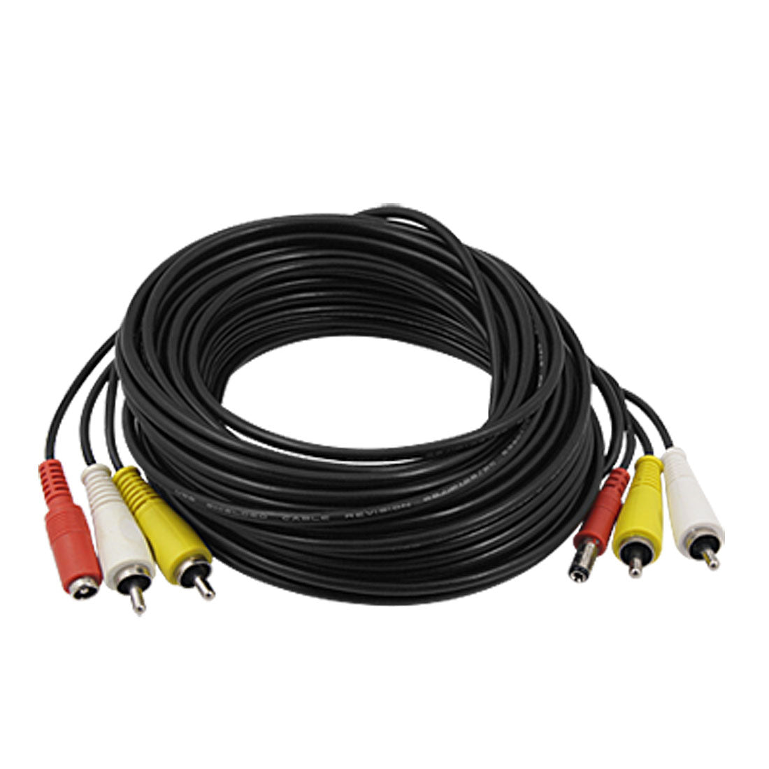 uxcell Uxcell 100ft 30m 2 RCA Male to Male Audio Video AV DC Power Cable for CCTV Camera