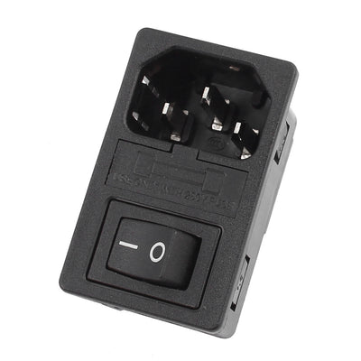 uxcell Uxcell IEC 320 C14 Inlet Male Power Supply Connector with  Rocker Switch Fuse Holder