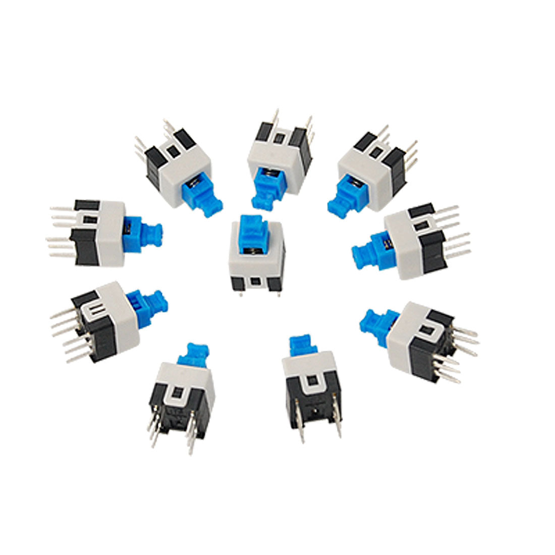 uxcell Uxcell 10 Pcs 7 x 7mm PCB Momentary Tact Tactile Push Button Switch Non Lock 6 Pin DIP