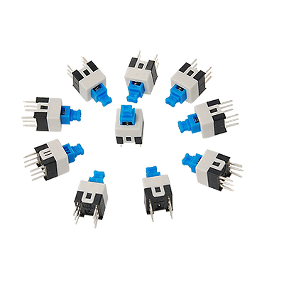 uxcell Uxcell 10 Pcs 7 x 7mm PCB Panel Mount Tact Tactile Push Button Switch Self Lock 6 Pin