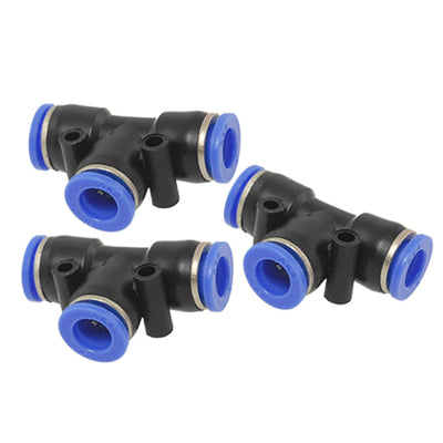 Harfington Uxcell 3 Pcs 8mm Pneumatic Air Piping Connection Quick Fittings