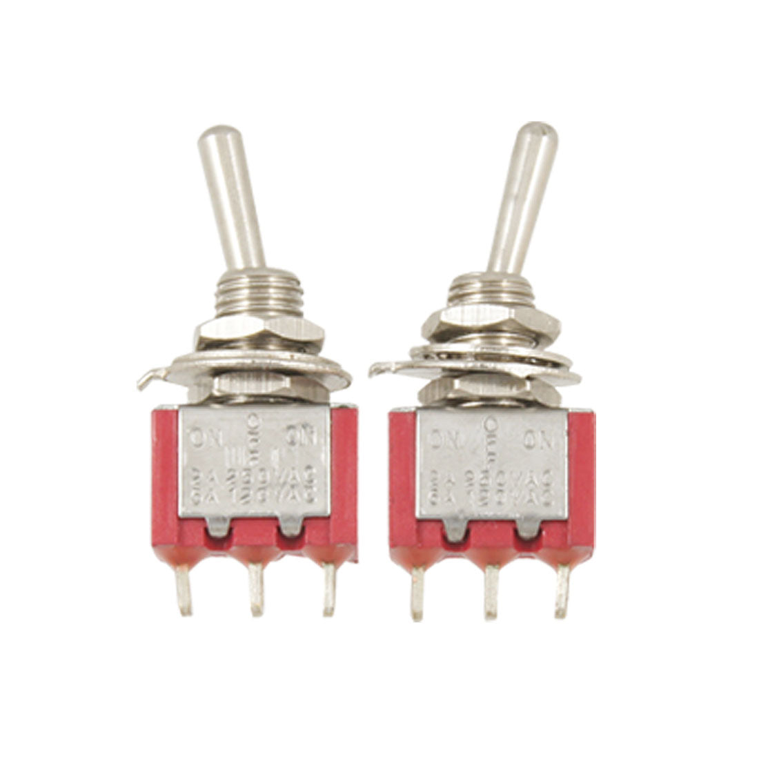 uxcell Uxcell 2 Pcs AC 120V/5A 250V/2A ON OFF ON SPDT Toggle Latching Switches