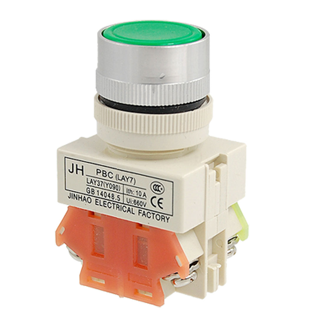 uxcell Uxcell AC 660V 10A Green Sign Latching Push Button Switch 22mm 1 NO 1 NC 4 Terminal