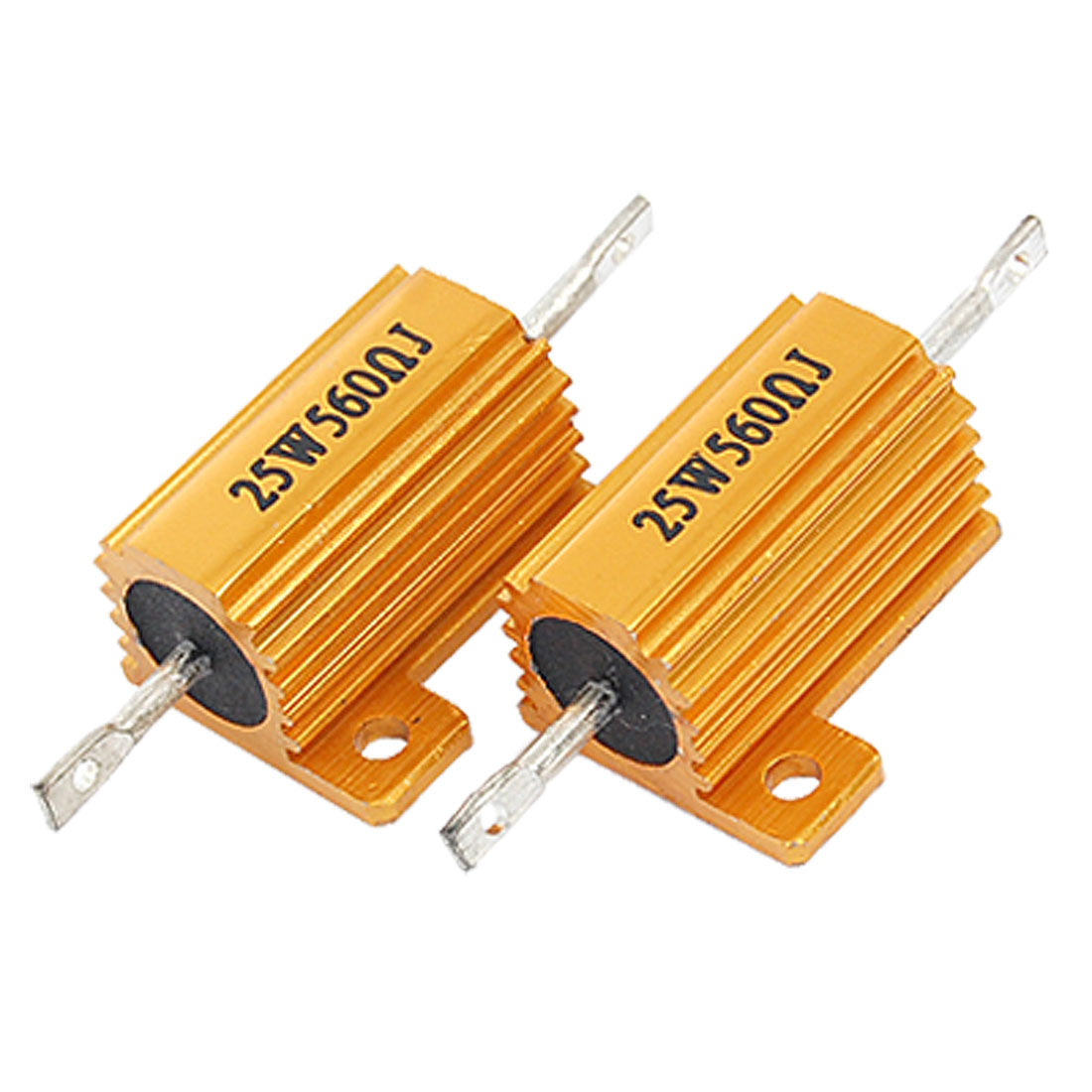 uxcell Uxcell 2 Pcs Chassis Mounted 25W 560 Ohm 5% Aluminum Case Wirewound Resistors