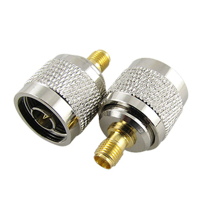 Harfington Uxcell 2x N Male Connector to SMA Female Jack RF Coaxial Adapter Connector Galvanized Plated