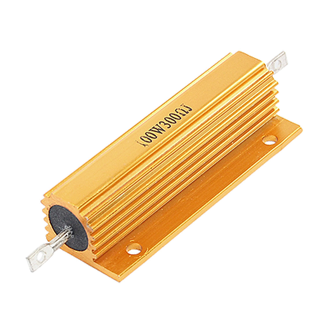 uxcell Uxcell Gold Tone 100W 300 Ohm 5% Aluminum Clad Wire Wound Resistor